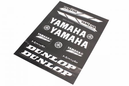 Наклейки на планшеті до мотоцикла Yamaha/Dunlop чорні набір 11 шт 23x32 PRC