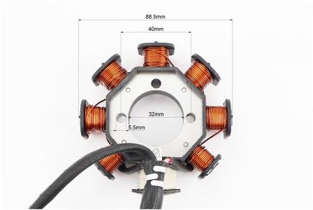 Статор магнето до мотоцикла Kinlon JL150-70C (8 котушок, 5 дротів, d=88,5 мм) FENGRI
