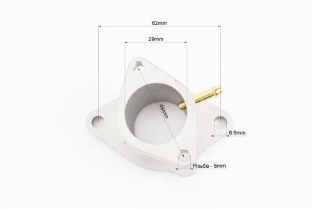 Патрубок карбюратора до мотоцикла Kinlon JL150-70C FENGRI (металевий)