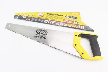 Ножівка по дереву 450 мм, 7TPI Max Cut, загартований зуб, 3D заточування, MASTERTOOL (14-2045)