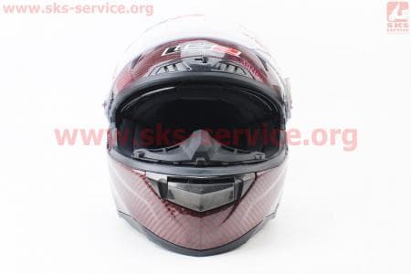 Шлем закрытый + откидные очки, подкачка FF385 CT2 Solid КАРБОНОВЫЙ(100%) S - БОРДОВЫЙ