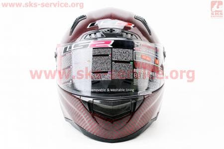 Шлем закрытый + откидные очки, подкачка FF385 CT2 Solid КАРБОНОВЫЙ(100%) S - БОРДОВЫЙ