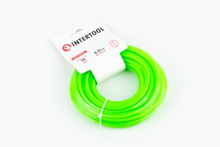 Ліска до тримера INTERTOOL 3,0 мм — квадрат, 15 м (DT-2315)