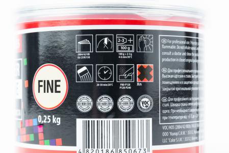 Шпаклівка поліефірна фінішна PUTTY FINE, середньозерниста, бежева, 250 г