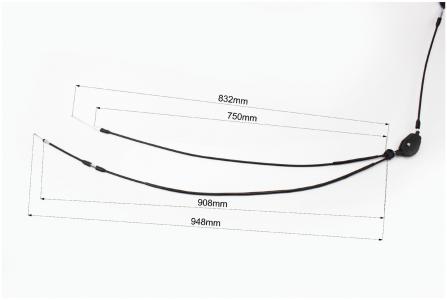 Подвійний трос газу до скутера Yamaha STELS (трос 138/148 см, кожух 130/146 см)