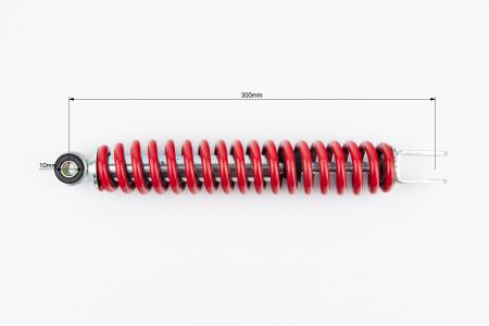Амортизатор задній до скутера Suzuki, 300 мм (втулка 10 мм / вилка 8 мм), червоний