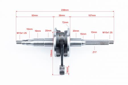 Колінвал до скутера Yamaha JOG50 Mototech (Тайвань)