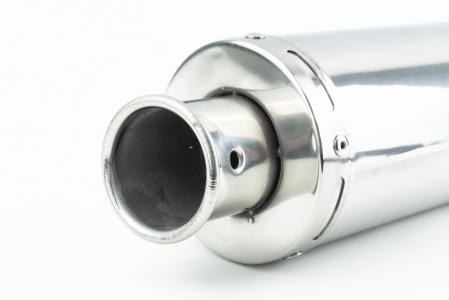 Глушник ПРЯМОТОЧНИЙ без коліна 420x100 мм TUNING, хром тип 2 до скутера 50-100сс 4Т