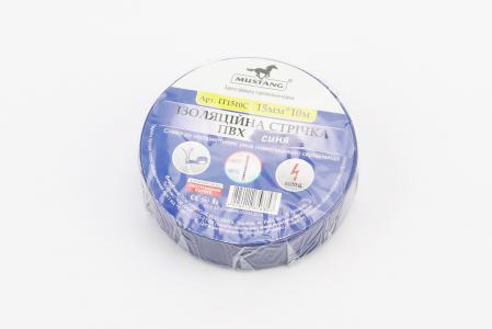 Стрічка ізоляційна, синя (10м*15мм*150мкм) MUSTANG