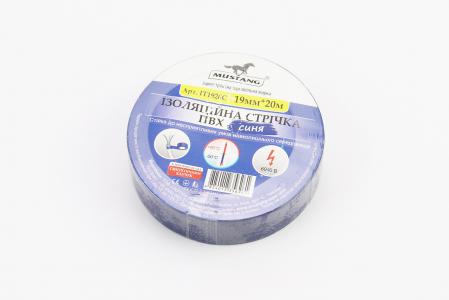 Стрічка ізоляційна, синя (20м*19мм*150мкм) MUSTANG