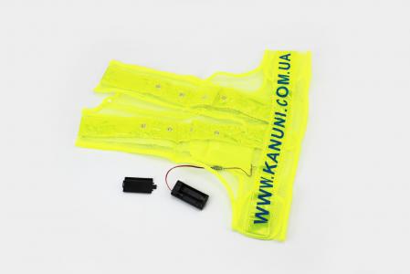 Жилет безпеки світловідбиваючий сітка LED, L (54x52см)