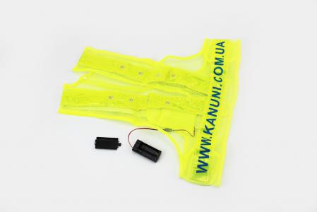 Жилет безпеки світловідбиваючий сітка LED, XL (58x56см)