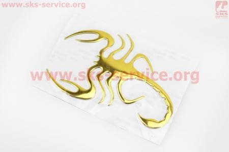 Наклейка шильдык "Скорпион" золотистая 13х9, 4735