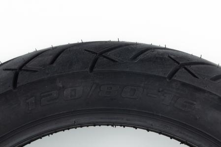 Покришка 120/80-16 безкамерна, шосейний малюнок до велосипеда D356