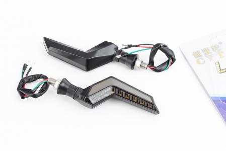 Поворотник діодний на гнучкій ніжці+стоп сигнал/габарит LED "ВИГИН", секвенційний, к-кт 2 шт тип 1
