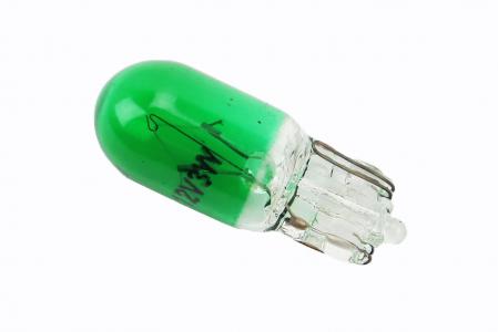 Лампа поворотника T10 (без цоколя), зелена 12V/3W