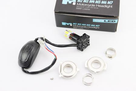 Лампа фари діодна LED-6 SUPER (к-кт різних кріплень) з стабілізатором+стробоскоп