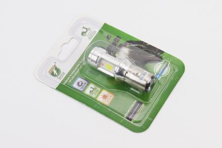 Лампа фари діодна LED-3+1 BA20D (лінза з синьою підсвіткою)