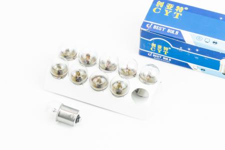Лампа поворотника BA15S (з цоколем), біла 12V/10W G18, к-кт 10 шт