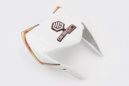Пластик-обтікач фари, білий з оранжевим малюнком тип 2 до мотоцикла X-Road Light 200-250
