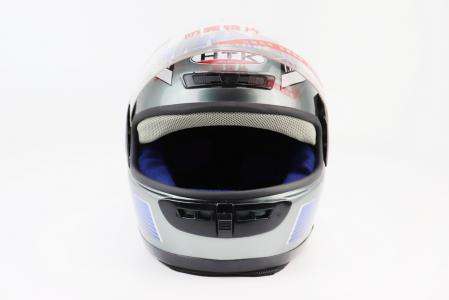 Шолом інтеграл з коміром HK-221, сірий з малюнком