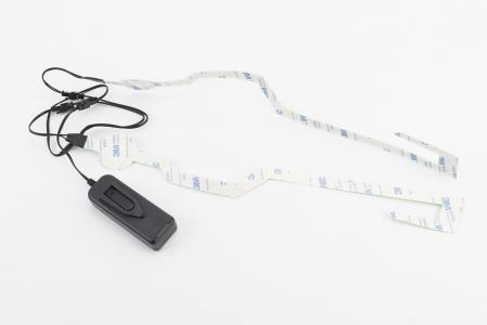 Підсвітка LED на мото шолом, 3 режими, зелена (без батарейок)