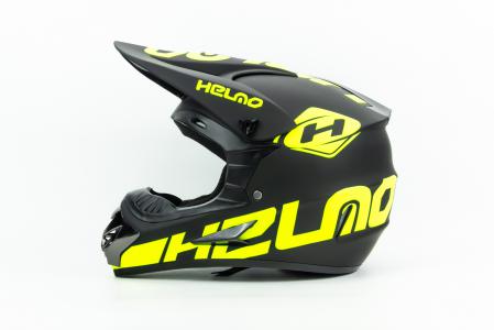 Шолом кросовий 117 S (55-56см), чорно-салатовий матовий HELMO