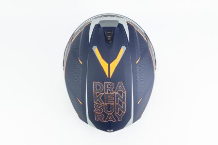Шолом інтеграл (стандарт DOT/ECE) DRAKEN SUNRAY S (55-56см), синьо-помаранчевий мат