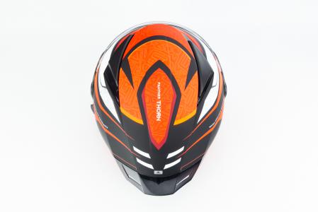 Шолом інтеграл (стандарт DOT/ECE), висувні окуляри PANTHER SV THORN М (57-58см), чорно-помаранчевий мат