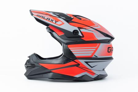 Шолом кросовий (стандарт DOT) GLX-803 M (57-58см), чорно-червоний матовий