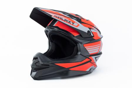 Шолом кросовий (стандарт DOT) GLX-803 L (59-60см), чорно-червоний матовий