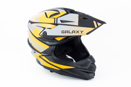 Шолом кросовий (стандарт DOT) GLX-803 L (59-60см), чорно-помаранчевий матовий