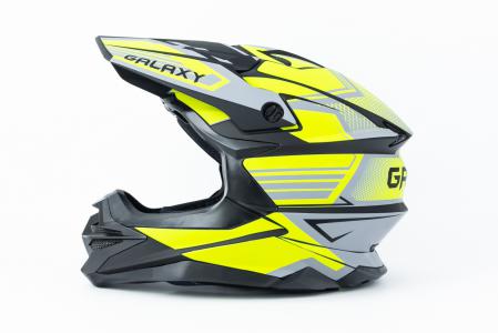 Шолом кросовий (стандарт DOT) GLX-803 L (59-60см), чорно-салатовий мат