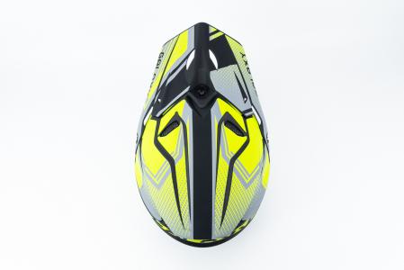 Шолом кросовий (стандарт DOT) GLX-803 L (59-60см), чорно-салатовий мат