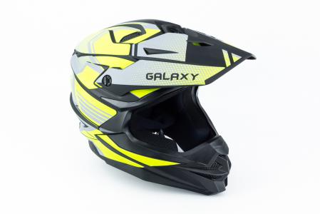 Шолом кросовий (стандарт DOT) GLX-803 L (59-60см), чорно-салатовий мат
