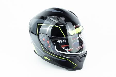 Шолом інтеграл GLX-313 M (57-58см), чорно-салатовий