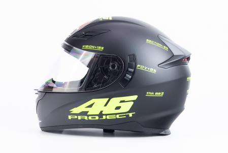 Шолом інтеграл з LED підсвіткою, висувні окуляри K-3 S, чорно-салатовий PROJECT 46 матовий