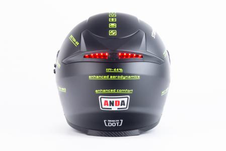 Шолом інтеграл з LED підсвіткою, висувні окуляри K-3 S, чорно-салатовий PROJECT 46 матовий