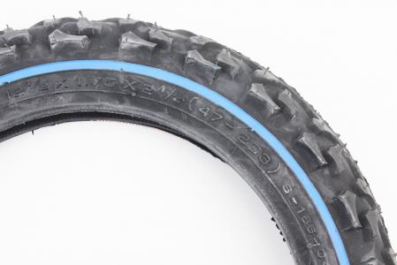 Шина 12" 1/2х2 1/4 (47-203) шипована з синьою смугою до скутера SA-186