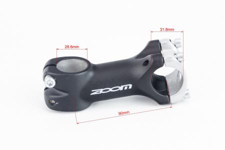 Винос керма MTB 28,6x31,8х90 мм, алюмінієвий, чорно-сірий до велосипеда