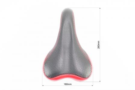 Сидіння MTB 260x160 мм з кріпленням, чорно-червоне до велосипеда CORRADO 6690
