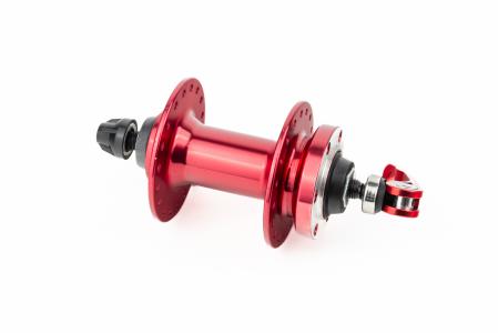 Втулка передня MTB алюмінієва 14Gx36H, Disk-brake, 2 пром-підшипники 6200 2RS, кріпл. ексцентрик, червона до велосипеда U-B07FQR
