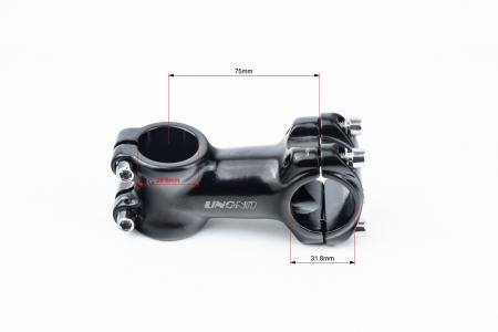 Винос керма MTB 28,6x31,8х75 мм, алюмінієвий, чорний для мототехніки AS-601