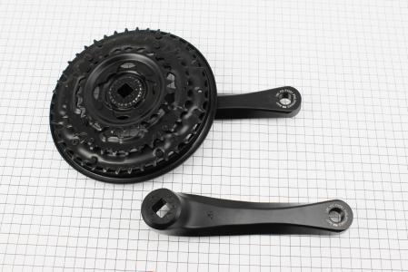 Шатуни "квадрат" 165 мм, 42.34.24T MTB, алюмінієві, чорні до велосипеда FC-TY501