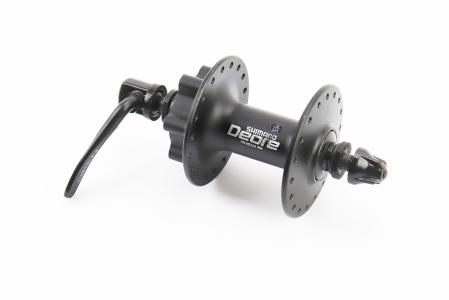 Втулка передня MTB алюмінієва 14Gx36H, Disk-brake, кріпл. ексцентрик, чорна DEORE НВ-M525A до велосипеда