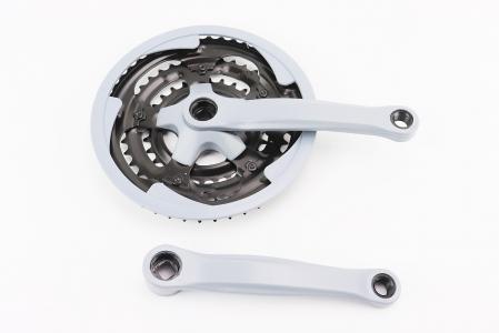 Шатуни "квадрат" 170 мм, 48.38.28T MTB, сіро-сині до велосипеда GR 01
