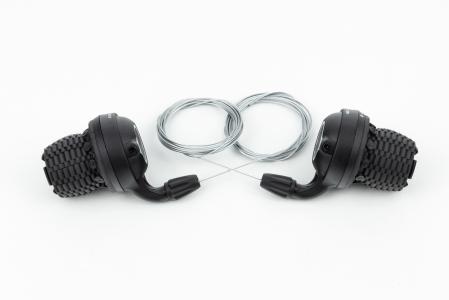 Перемикачі (гріпшифт) 3x6 швидкостей, чорні до велосипеда MS-12