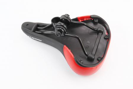 Сидіння MTB 255x180 мм, чорно-червоне до велосипеда AVY-6753