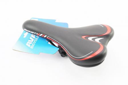 Сидіння MTB 265x155 мм, чорно-червоне до велосипеда AVY-6628