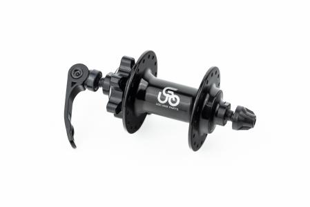 Втулка передня MTB алюмінієва 14Gx32H, Disk-brake, 2 пром-підшипники 6200 2RS, кріпл. ексцентрик, чорна до велосипеда U-B12FQR
